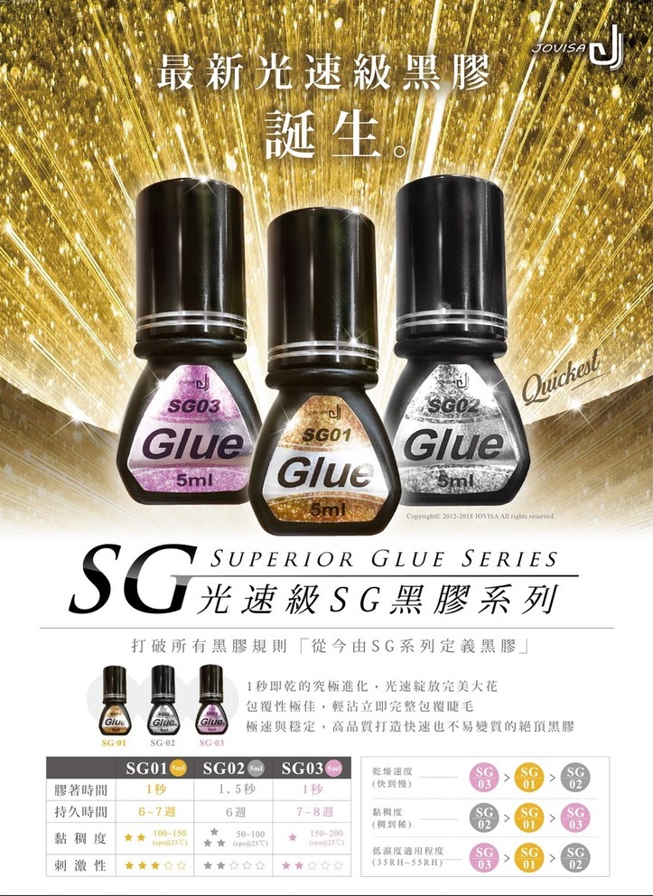 JOVISA SG02 Eyelash Extension Superior Glue Series 1 Second Dry Long Retention Adhesive Made in Japan