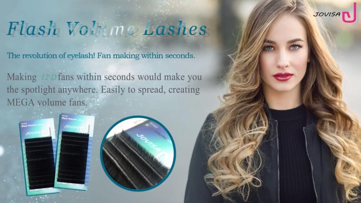 (ENGLISH) JOVISA 0.05 0.07 Flash X Volume Lash Double Layer 3D-12D Eyelash Extension Easy To Make Fan In Second Best Fast Fanning For Beginner Master