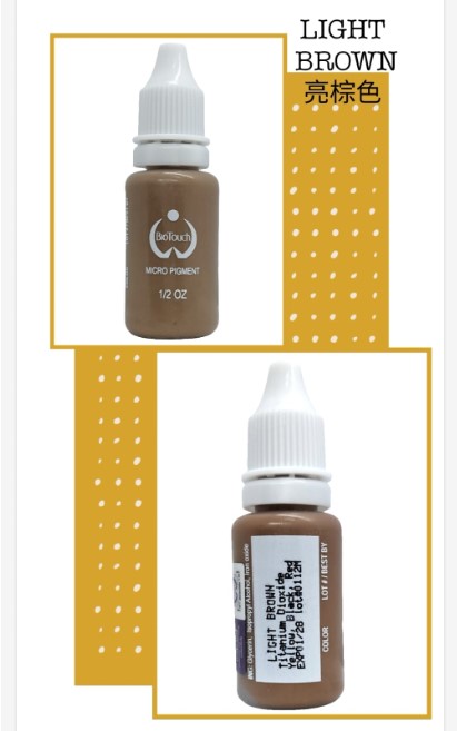 美國 BIOTOUCH 紋眉紋眼線漂唇紋繡眉紋唇改唇色料 15ml 0.5oz (Light Brown亮棕色)
