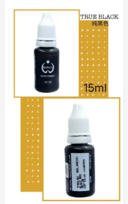 美國 BIOTOUCH 紋眉紋眼線漂唇紋繡眉紋唇改唇色料 15ml 0.5oz (True Black)