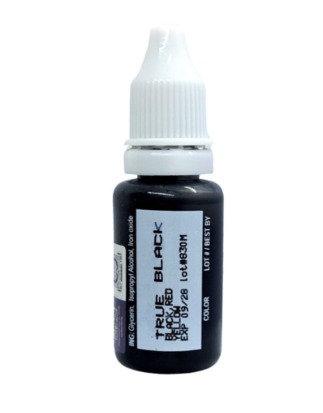 BIOTOUCH Permanent Makeup Micro Pigment Color Cosmetic Tattoo Ink 15ml 0.5oz (True Black)