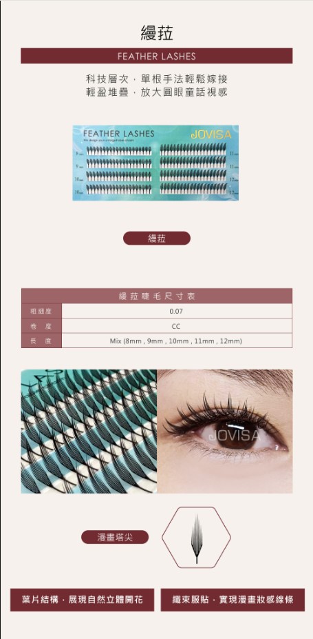 JOVISA 特殊稼接 -【縵菈0.07】睫毛 CC系列 ▸黑色◂ MIX 