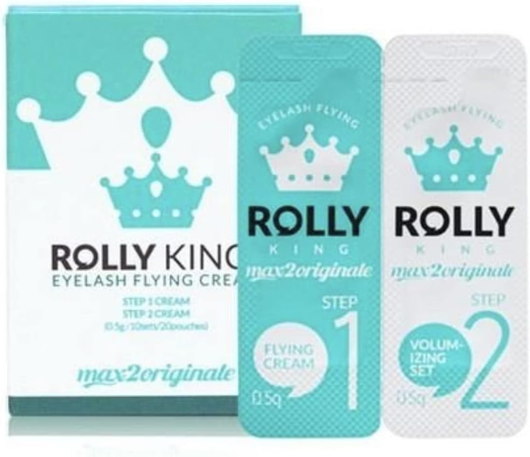Korean Rolly King Step 1 & 2 for Professionals Eyelash Lift and Brow Lamination, Box of 10 Bags