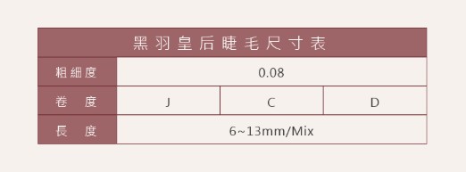 台灣 JOVISA 邑軒 易接睫毛 黑羽皇後 C 捲度 0.08mm 粗度 10mm 長度