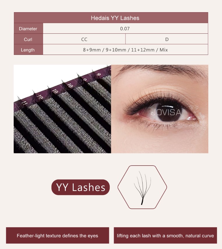 JOVISA 6D 朵毛稼接 -【赫黛絲0.07】睫毛 CC卷度 9+10MM長度▸黑色◂