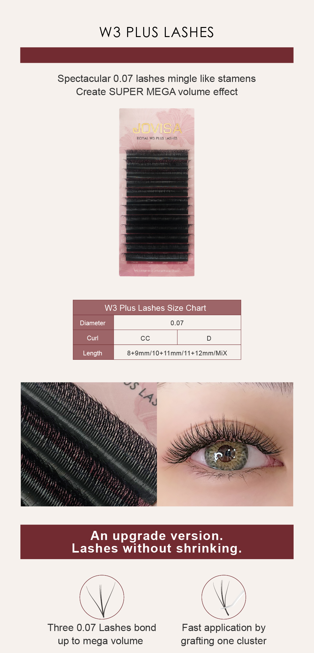 JOVISA W3 扶桑輕羽0.07 睫毛 CC 8+9MM