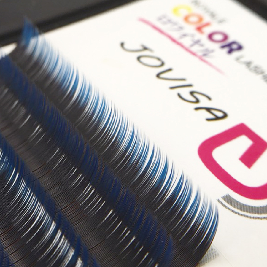 JOVISA 雙色漸層睫毛 CC捲度 0.15粗度 13MM長度【藍】[16排】