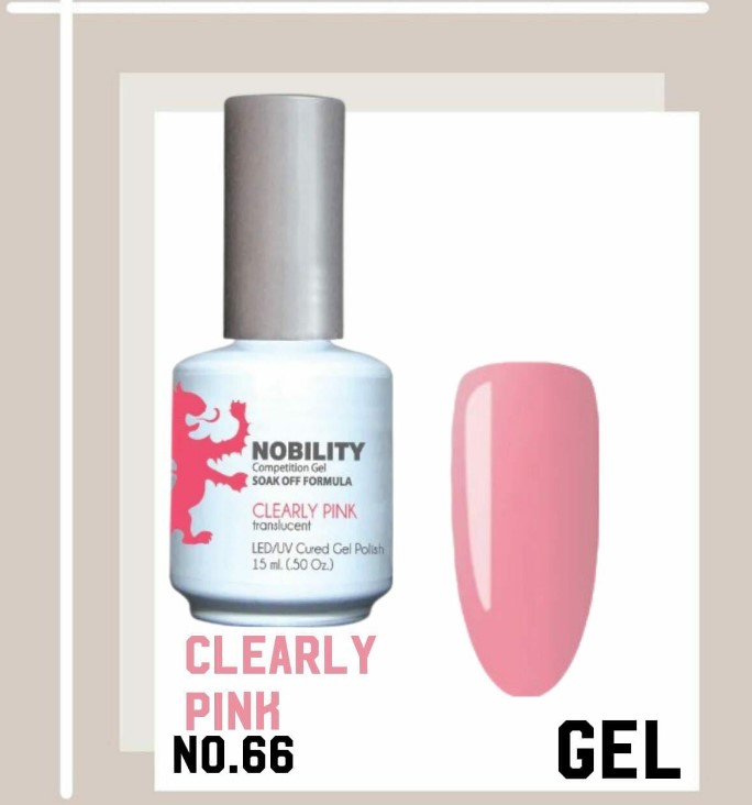 Nobility Gel Polish – NBGP66 Clearly Pink 15ml (made in USA )