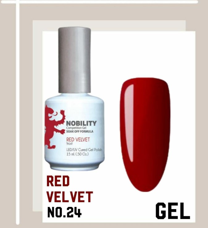 Nobility Gel Polish – NBGP24 Red Velvet 15ml (Made in USA)