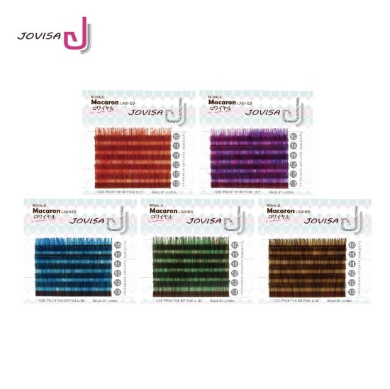 Taiwan Jovisa Macaron Lashes [Camouflage Series]- 20-Camouflage Brown - 0.07 Dia C Curve MIX Length