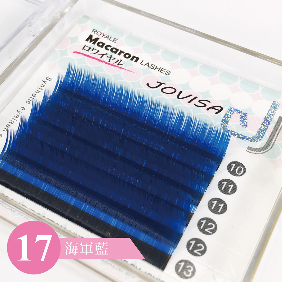 Taiwan Jovisa Macaron Lashes [Peacock Series]- 17-Navy Blue- 0.07 Dia C Curve MIX Length