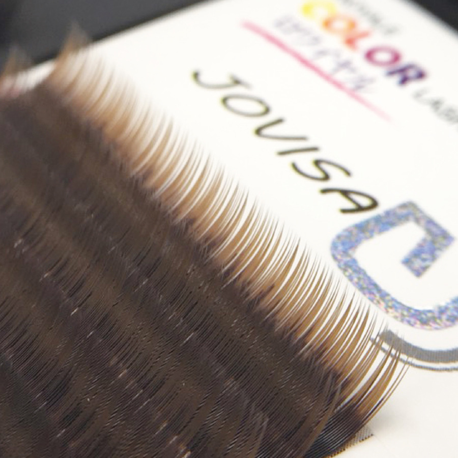 JOVISA Two-Tone Color Lashes C Curve 0.15 Dia 11MM Lengths [Brown]