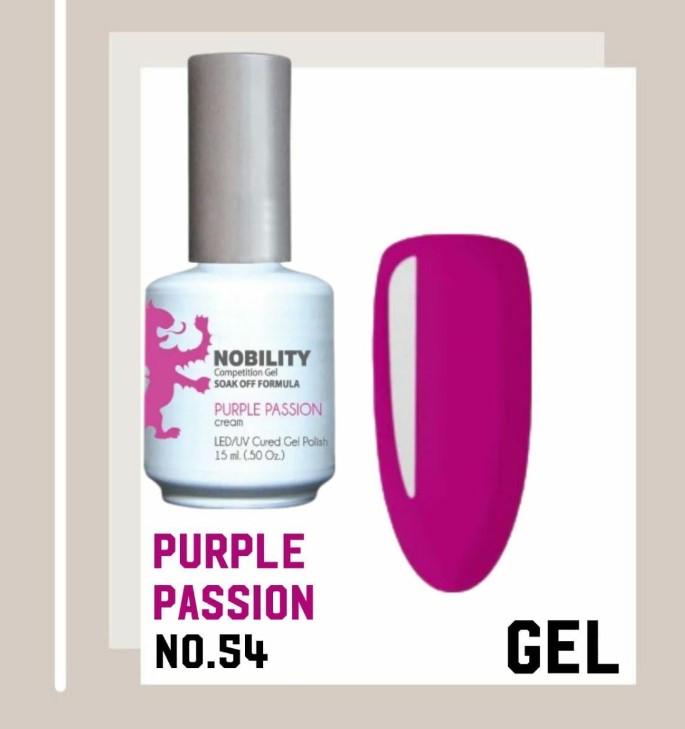 Nobility Gel Polish – NBGP54 Purple Passion 15ml (Made in USA)